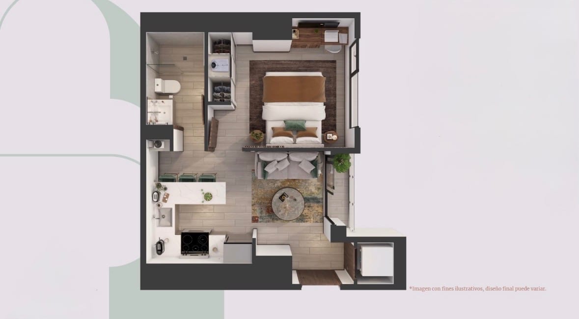 Apartamento de 1 dormitorio en edificio sobre Las Américas — foto 10 de 11