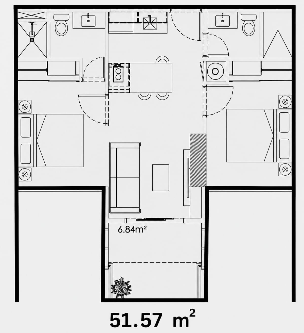 Apartamento de 2 dormitorios, nivel alto, zona 4 — foto 17 de 17