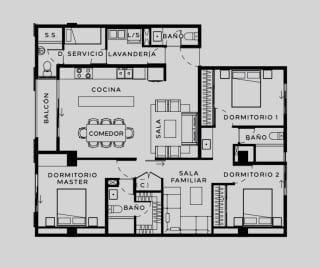 Apartamento de 3 dormitorios + cuarto de servicio en venta en zona 13 — miniatura 7 de 12